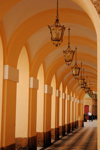 Interior of illuminated building