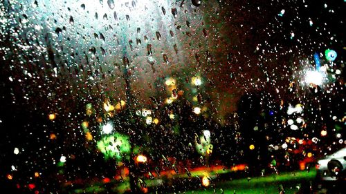 Close-up of water drops on glass