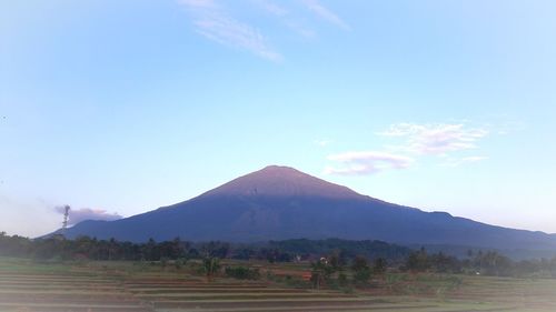 Scenic view of mountains against sky