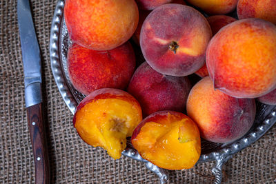 High angle view of fruits