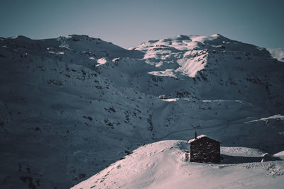 Snow covered mountain against sky