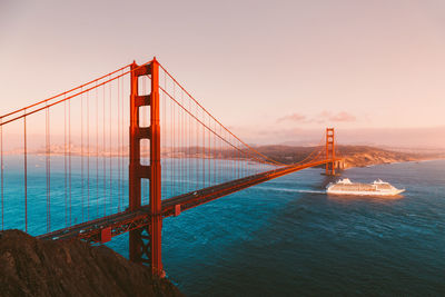 Suspension bridge over sea