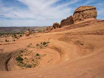 Scenic view of desert against sky