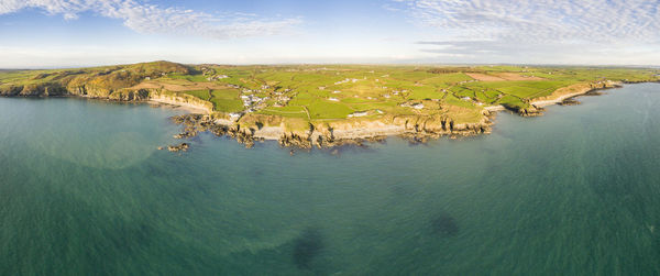 High angle view of sea against sky