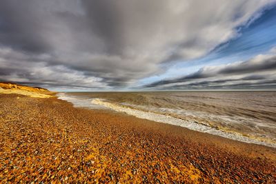 Scenic view of beach against sky