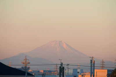 Scenic view of mountains against clear sky