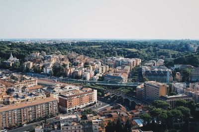 High angle view of townscape against sky