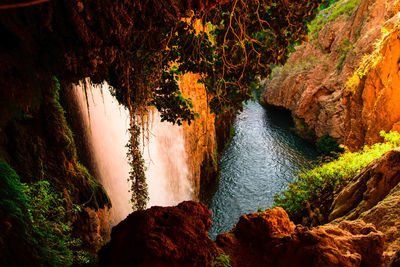 Scenic view of rock formation in sea