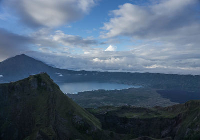 Panoramic view of mountains against sky