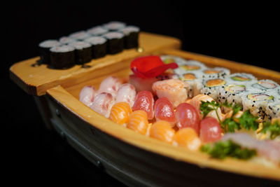 Close-up of food in plate on table