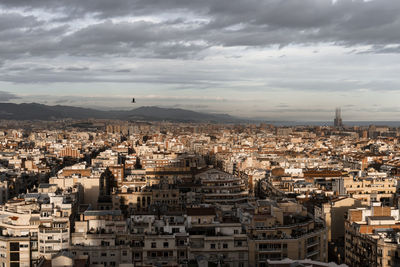 High angle view of buildings in city