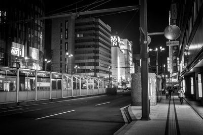 View of city street at night