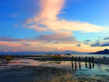Scenic view of sea at sunset