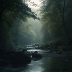 Scenic view of river in forest