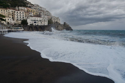 Scenic view of beach against sky