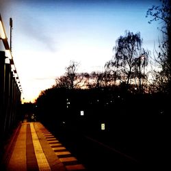 View of road at sunset