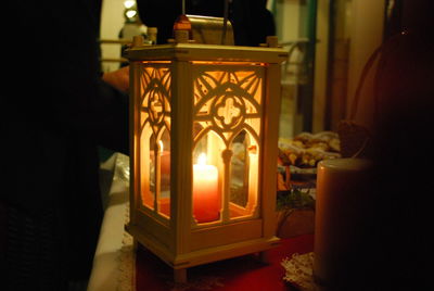 Close-up of illuminated lamp