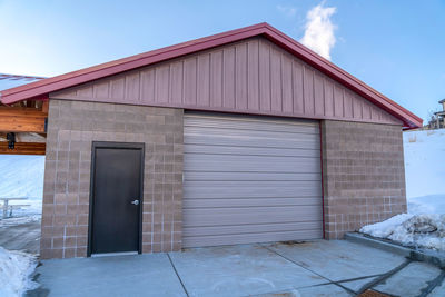 Exterior of building against sky during winter