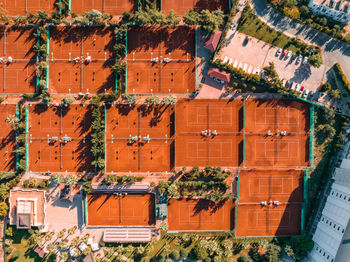 Aerial view of the tennis courts in the resort.