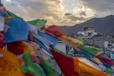 Low angle view of people in traditional clothing