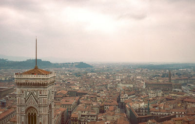 High angle view of cityscape against sky