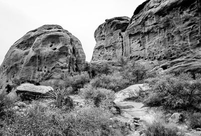 Low angle view of rock formation