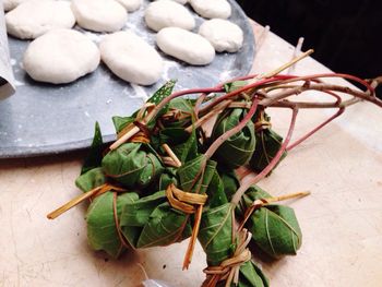 Close-up of food on table