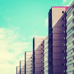 Low angle view of modern building against sky