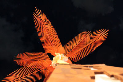 Close-up of orange artificial leaf