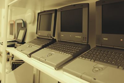 Close-up of laptop on table