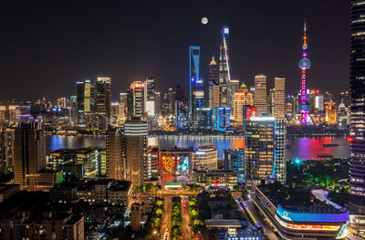 A bird's eye view of lujiazui and beiwaitan in shanghai, china.