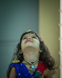 Portrait of young woman with eyes closed