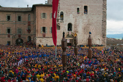 Group of people in front of building