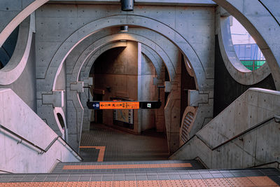 View of staircase in building