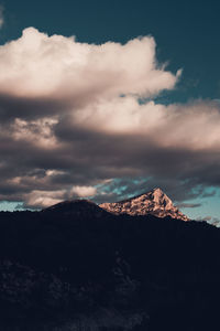 Low angle view of mountain against sky