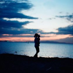 Scenic view of sea at sunset