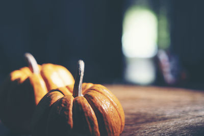 Close-up of pumpkin on table