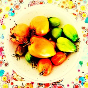 Close-up of fruits in plate