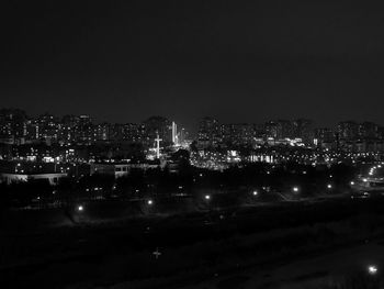 Illuminated city at night