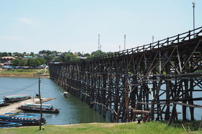 Bridge over river against sky