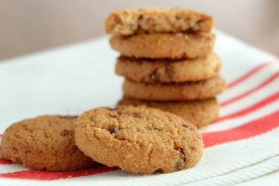 Close-up of cookies on table