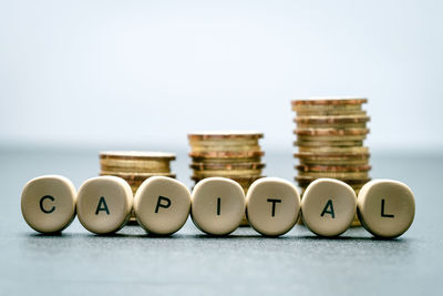 Close-up of objects over white background