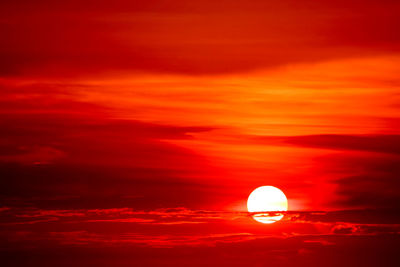 Scenic view of dramatic sky during sunset