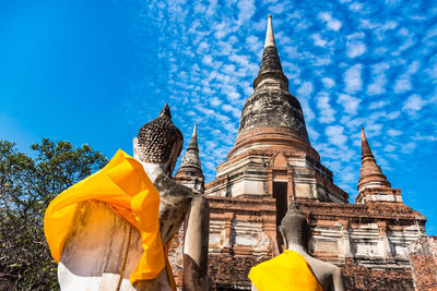 Low angle view of traditional building against sky