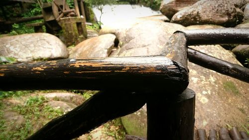 Close-up of rocks in water