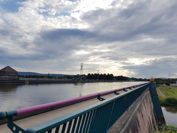 Bridge over river against sky