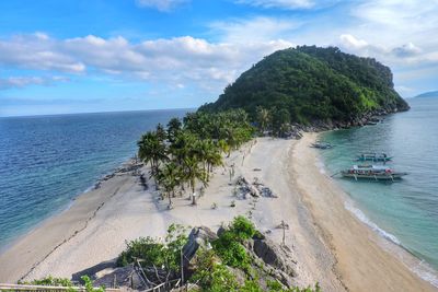 High angle view of beach against sky