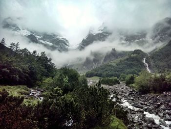 Scenic view of mountains against sky