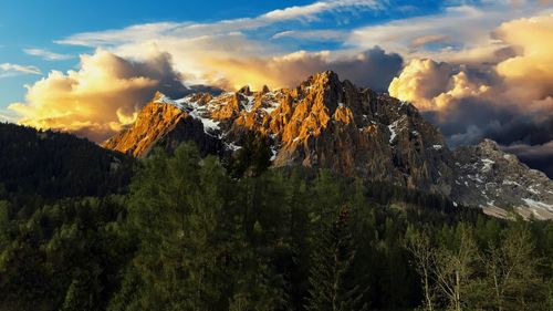 Panoramic view of landscape against sky during sunset