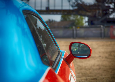 Close-up of side-view mirror